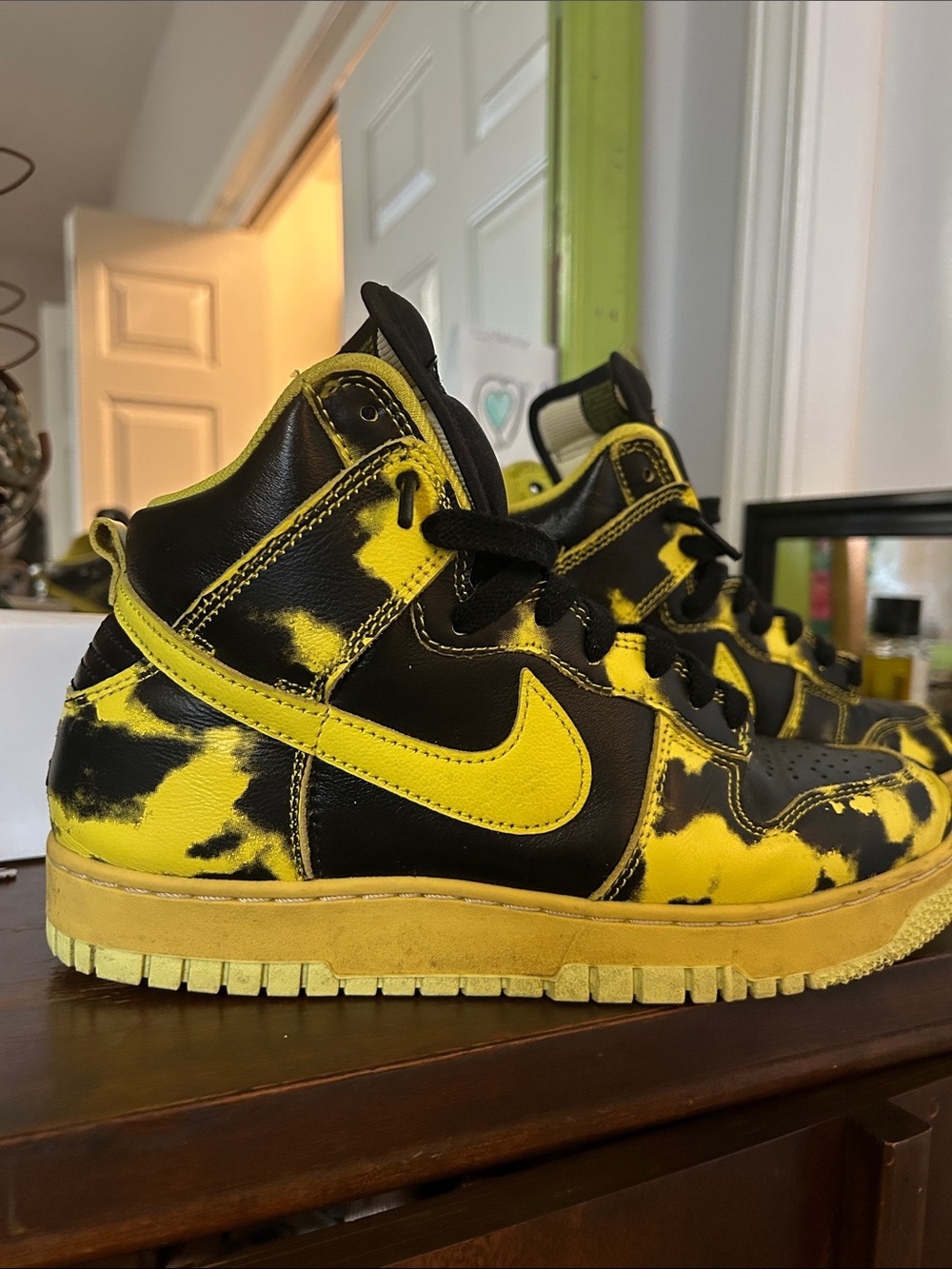 Nike Yellow & Black High-Top Sneakers